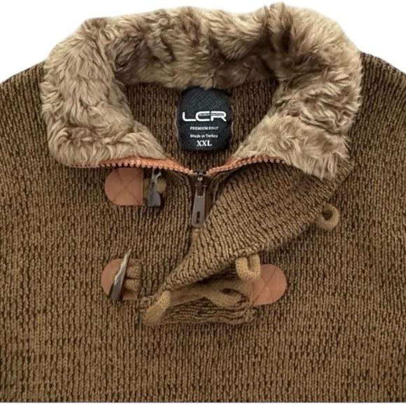 LCR Black Edition Premium Knit Men’s Size XXL 1/4 Zip 3 Button Toggles Sweater - Picture 4 of 15